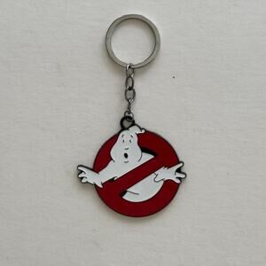 Y2K Red, White, and Silver Ghostbusters Keychain